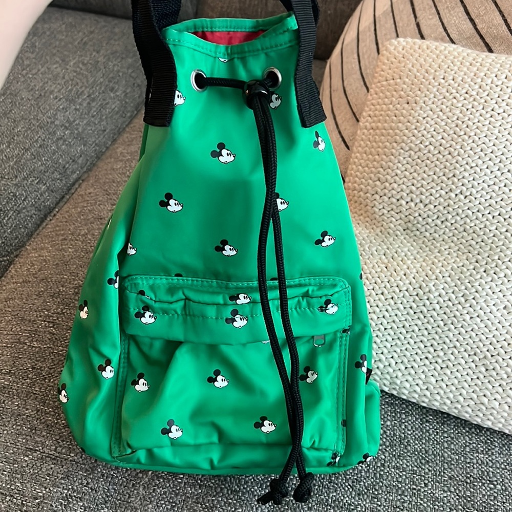 Green Mickey Mouse drawstring bag